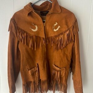 Vintage k bar suede tasseled western jacket medium
